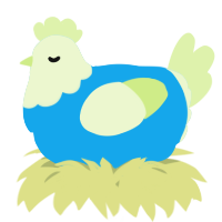 A sky and apple chicken with a head pattern