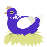 the titanic itself, a indigo and white chicken with a neck-speckle pattern
