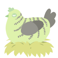 A apple and ash chicken with a half-bar pattern
