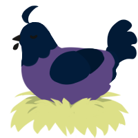 Nightshade, a overcast and tumblr chicken with a head pattern