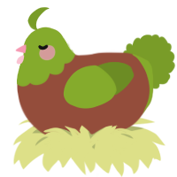 A russet and chartreuse chicken with a head pattern