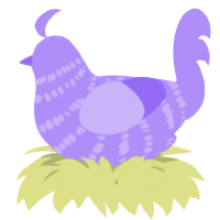 A lilac chicken with a bar pattern
