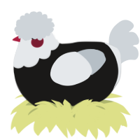 A sable and mist chicken with a head pattern