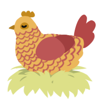 A honey and red chicken with a lace pattern