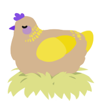A beige and yellow chicken with a neck-band pattern