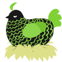 A sable and grass chicken with a lace pattern