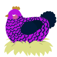 A amethyst and tumblr chicken with a lace pattern