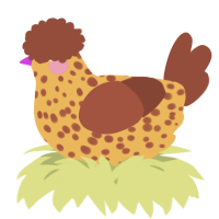 A honey and russet chicken with a speckle pattern