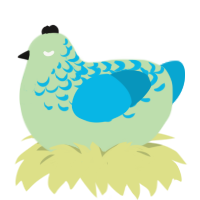 Seaweed Dream, a gluppy and cerulean chicken with a half-lace pattern