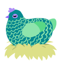 Kelp, a teal and spring chicken with a lace pattern