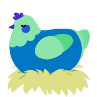 A sapphire and spring chicken with a head pattern