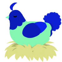 A wine and yellow chicken with a head pattern