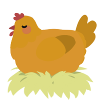 A orange and ochre chicken with a head pattern