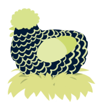 A tumblr and lemon chicken with a lace pattern