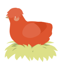 A vermilion chicken