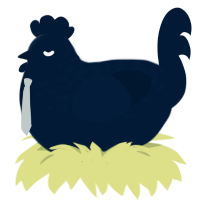 Shoelaces, a tumblr chicken with a half-lace pattern