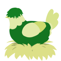 A leaf and lemon chicken with a head pattern