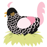 A sable and rose chicken with a lace pattern