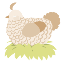 A cream and beige chicken with a lace pattern