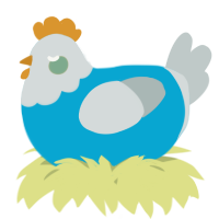 A cerulean and silver chicken with a head pattern