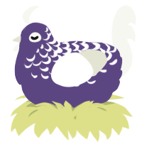 A overcast and white chicken with a half-lace pattern