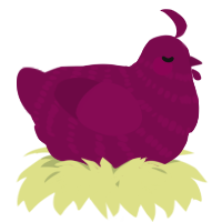 A wine chicken with a bar pattern