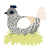 A ash and cream chicken with a lace pattern