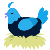 A tumblr and sky chicken with a head pattern