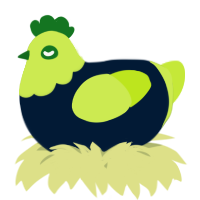 A tumblr and lime chicken with a head pattern