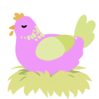 A lavender and lemon chicken with a neck-speckle pattern