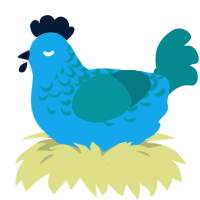 (unnamed), a sky and teal chicken with a half-lace pattern