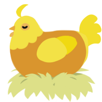 A orange and yellow chicken with a head pattern