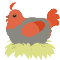 A ash and vermilion chicken with a head pattern