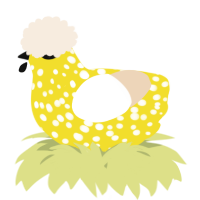 A yellow and cream chicken with a speckle pattern