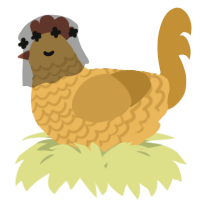 A honey and gold chicken with a lace pattern