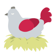 A mist and crimson chicken