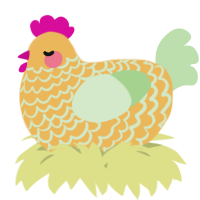 A honey and gluppy chicken with a lace pattern