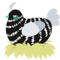 A sable and mist chicken with a bar pattern