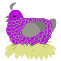 A amethyst and ash chicken with a lace pattern