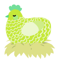 A lime and apple chicken with a lace pattern