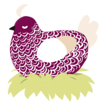 A wine and cream chicken with a double-lace pattern