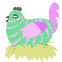 (unnamed), a spring and lavender chicken with a bar pattern