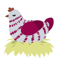 (unnamed), a mist and maroon chicken with a bar pattern