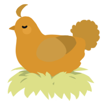 A orange and gold chicken