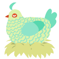A apple and mint chicken with a lace pattern