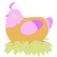 A honey and lavender chicken with a head pattern
