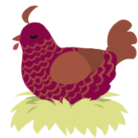 Cinnamon Stick, a maroon and russet chicken with a lace pattern