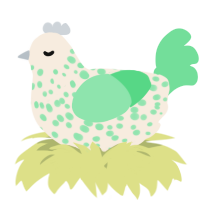 A cream and spring chicken with a speckle pattern