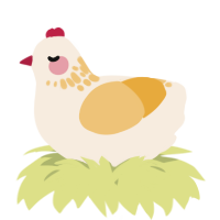 A cream and honey chicken with a neck-speckle pattern