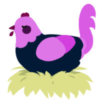 A tumblr and orchid chicken with a head pattern